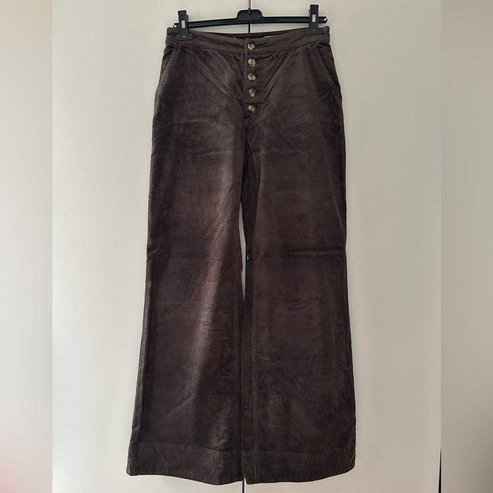 Anthropologie Brown musk Corduroy High Rise Wide Leg Pants Size 27